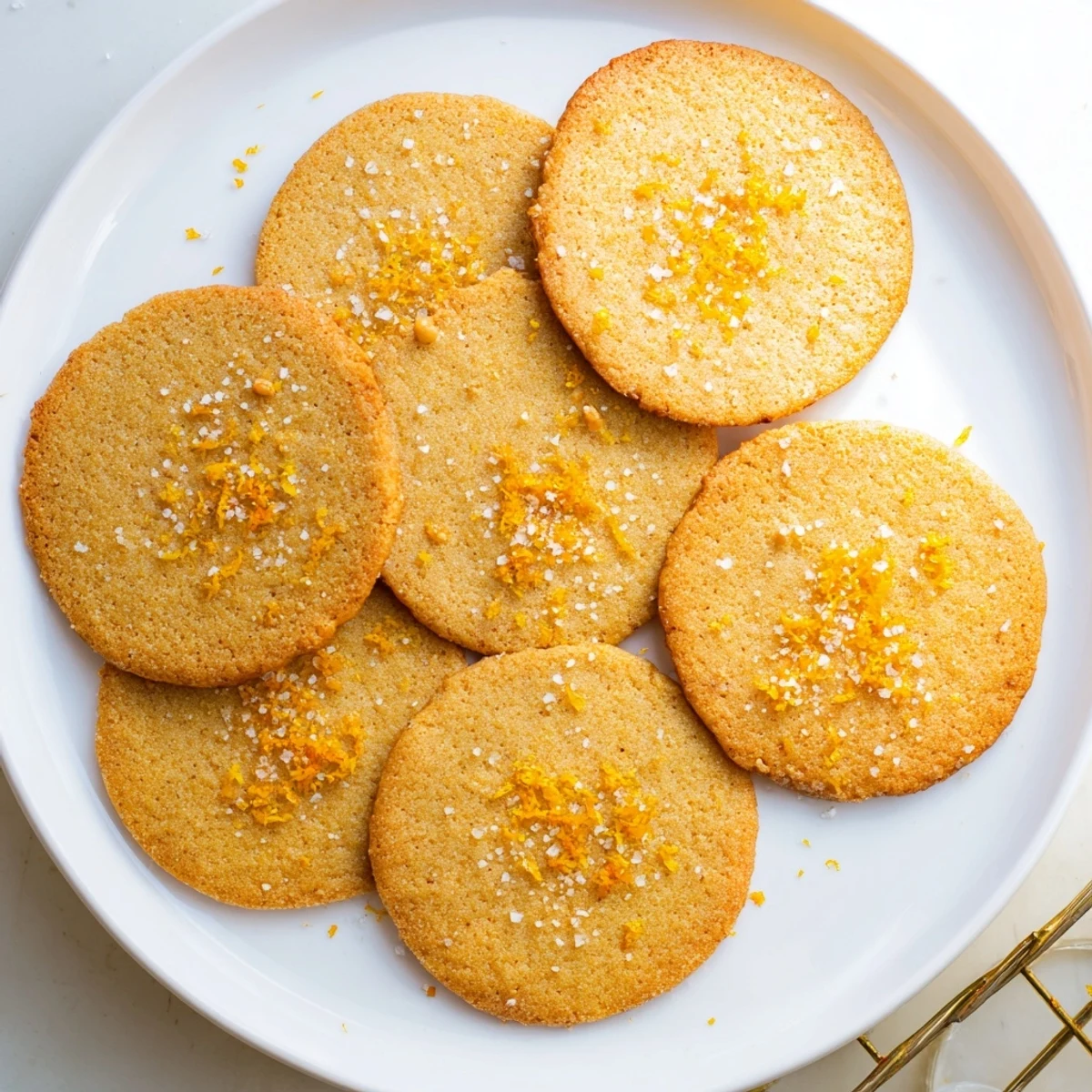 Fragrant spiced Orange Clove Cookies cooling on a wire rack with lightly golden edges