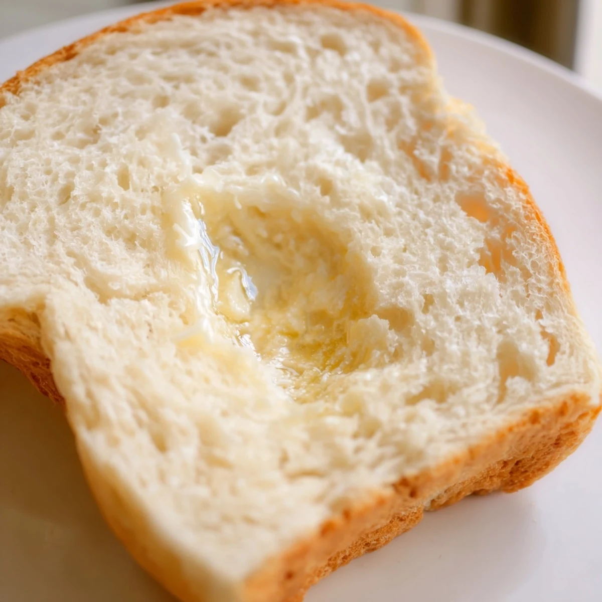 Two freshly baked loaves of homemade Amish white bread cooling on wire rack with buttered tops