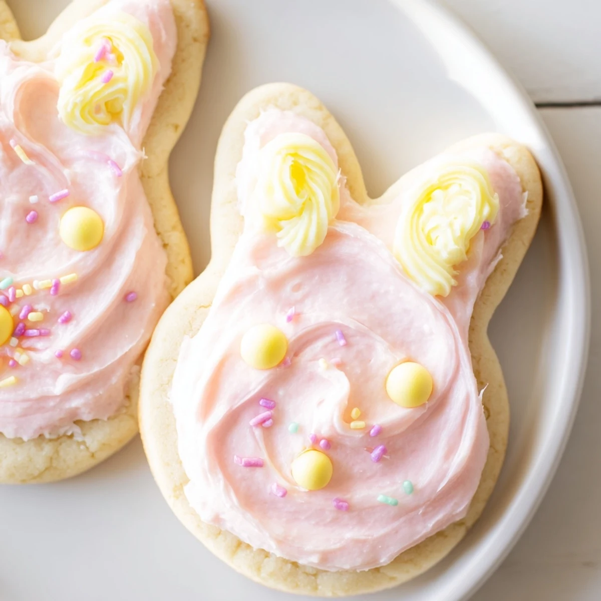 Adorable Buttercream Bunny Cookies with swirled pastel frosting ready for spring celebrations