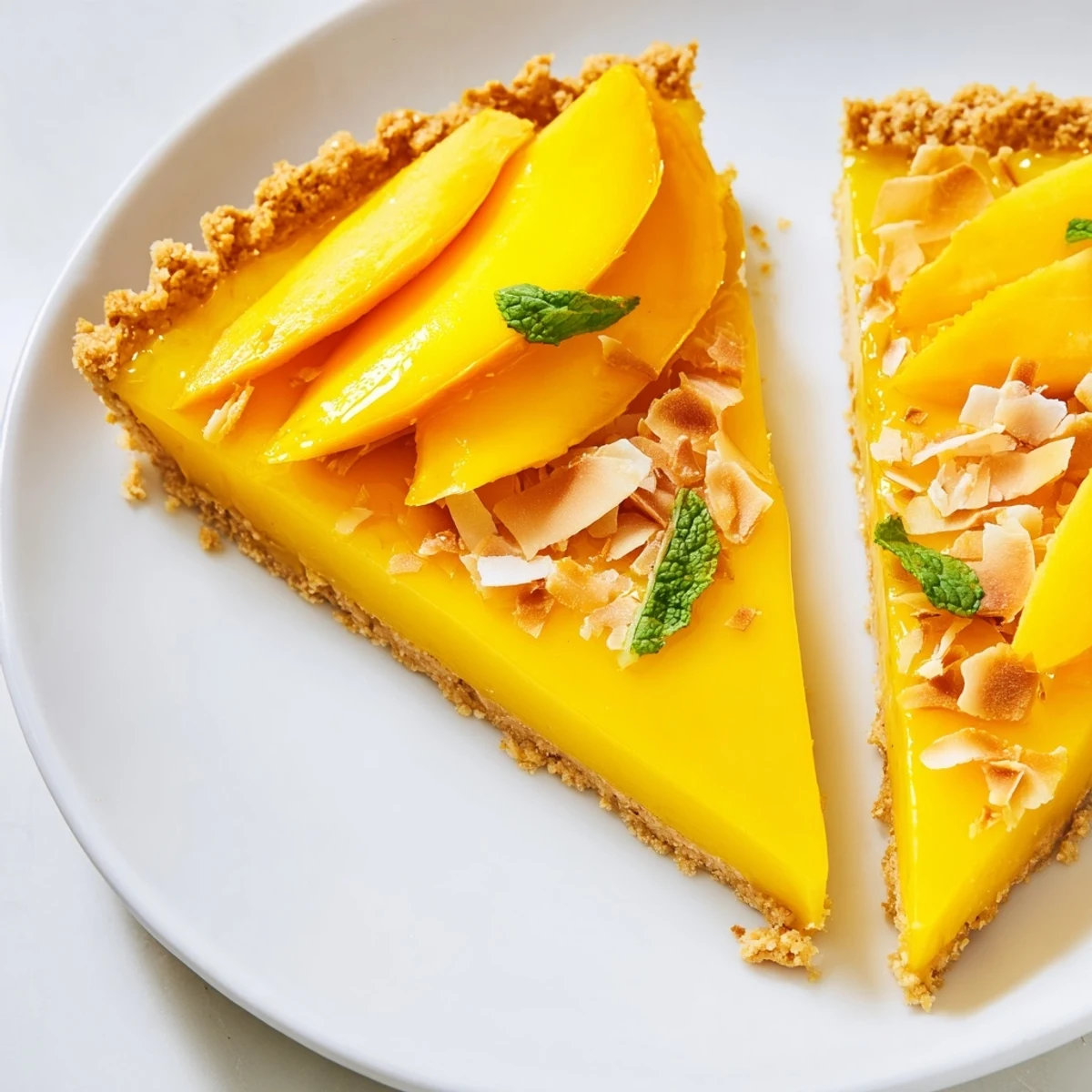 Warm buttery crust cradles vibrant yellow mango curd in this elegant summer dessert