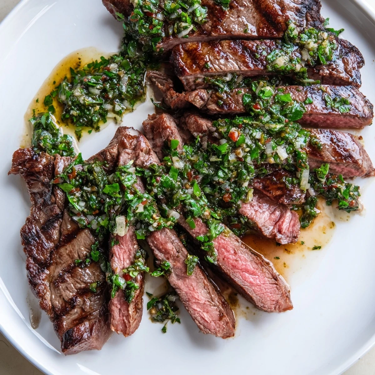 Charred edges, tender center in Chimichurri Steak Recipe paired with Malbec