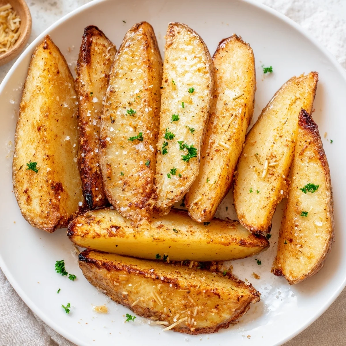 Handheld Potato Wedges dipped in creamy aioli, smoky paprika and garlic aroma