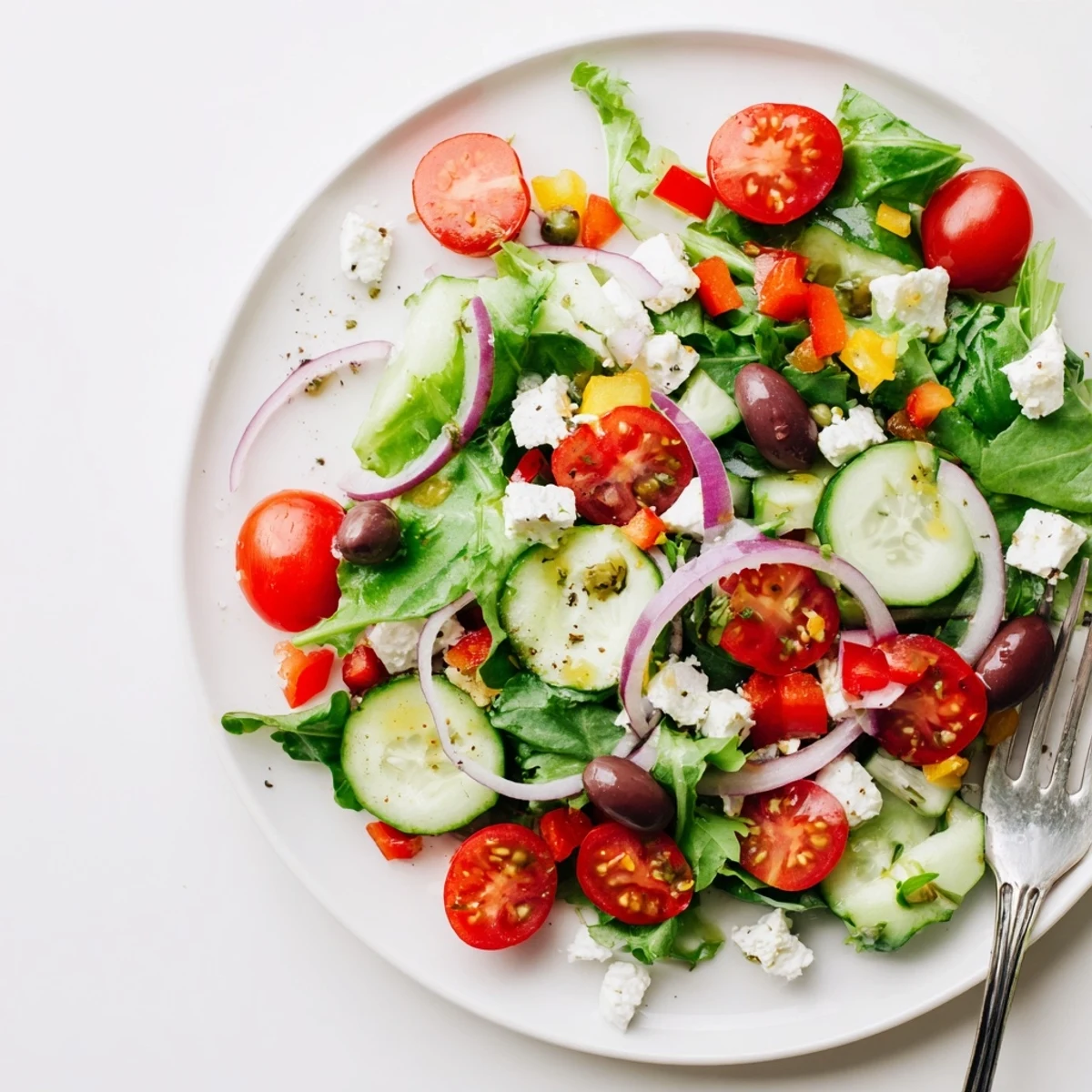 Weeknight Fresh Salad Recipe ready in fifteen minutes, bright, tangy, refreshing.