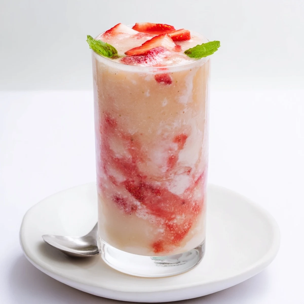 Chilled Strawberry Coconut Cooler Recipe tastes sweet and creamy with crushed ice
