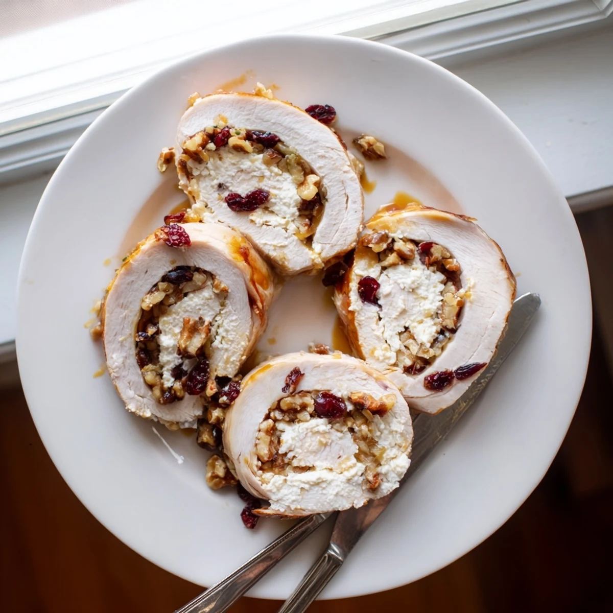 Whole glazed turkey roast with twine presentation resting beside fresh parsley garnish on parchment lined baking sheet