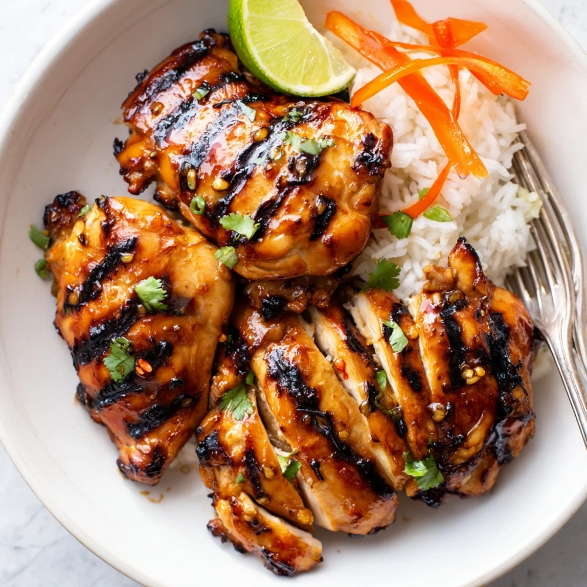 Smoky Grilled Vietnamese Chicken marinated in lemongrass, served with pickled vegetables
