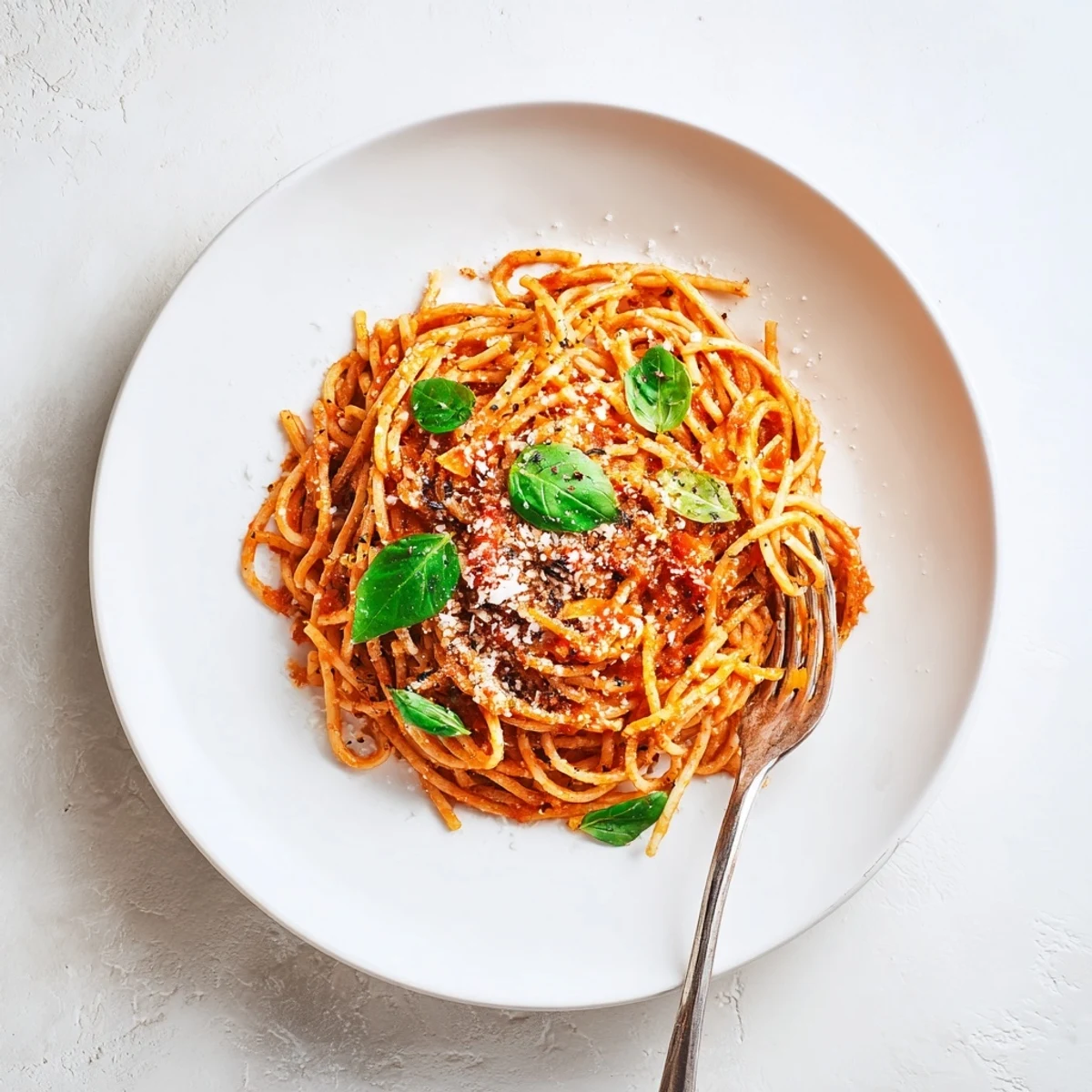 Savory tomato pasta recipe tossed with aromatic herbs and fresh basil for a comforting vegetarian dinner