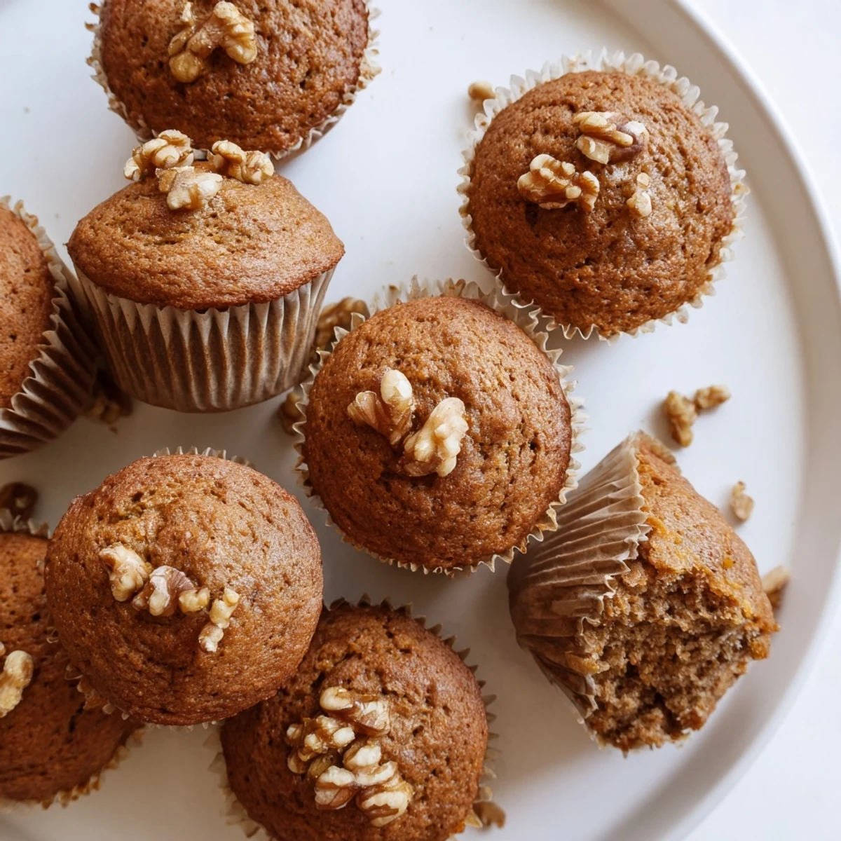 Golden butternut squash banana muffins with rounded tops, fresh from the oven