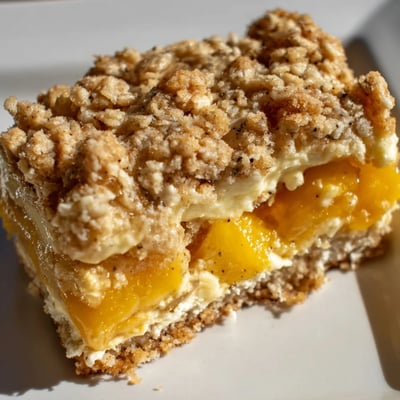 Peaches And Cream Crumble Bars