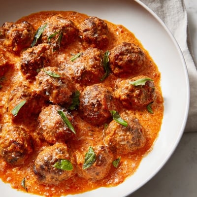 Creamy Tomato Basil Meatballs
