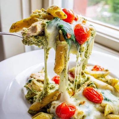 Pesto Chicken Pasta Bake