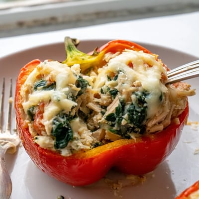 Chicken Florentine Stuffed Peppers